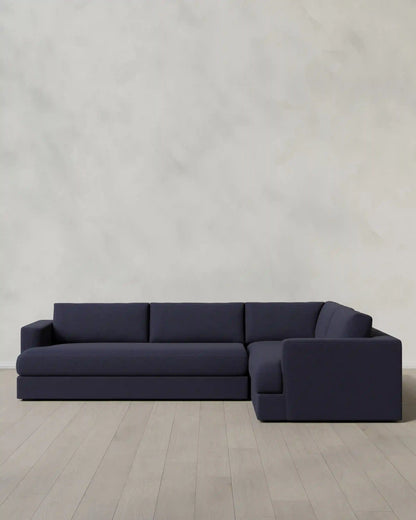 Sierra Curved Arm L Sectional in Performance Basketweave