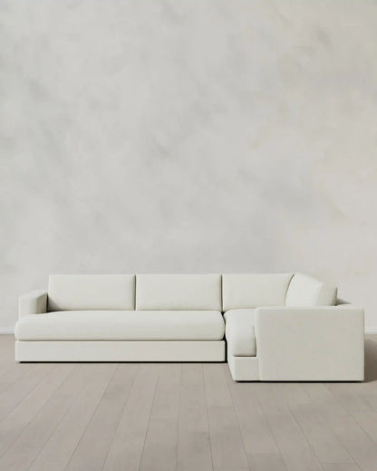 Sierra Curved Arm L Sectional in Performance Basketweave