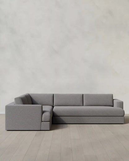 Sierra Curved Arm L Sectional in Performance Basketweave