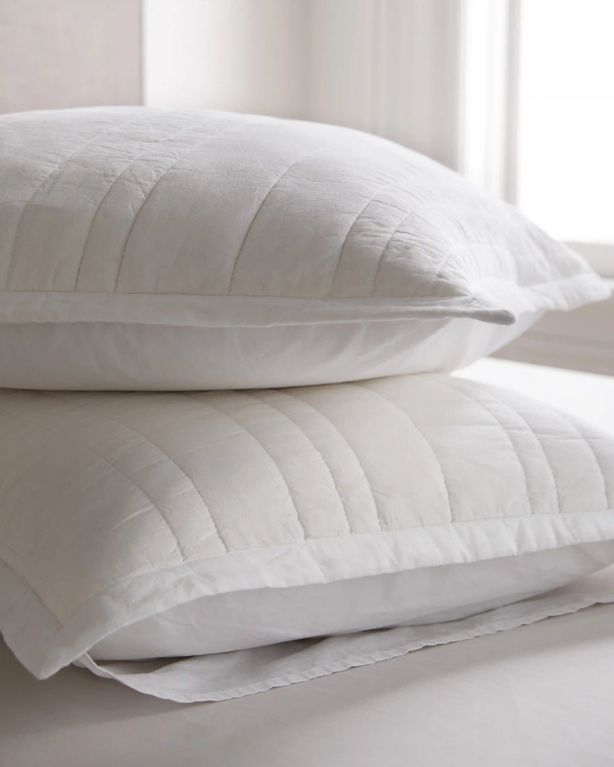 Organic Cotton Stripe Stitch Quilted Sham Set
