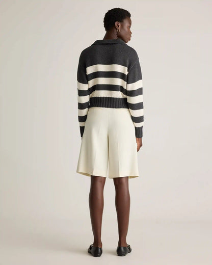 100% Organic Cropped Cotton Polo Sweater