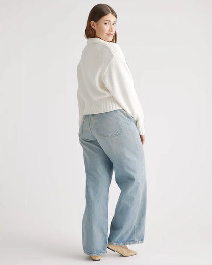 100% Organic Cropped Cotton Polo Sweater
