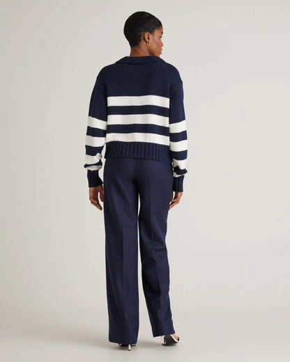 100% Organic Cropped Cotton Polo Sweater
