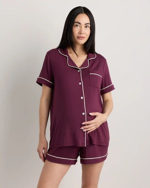 Bamboo Jersey Maternity Short Sleeve Pajama Set