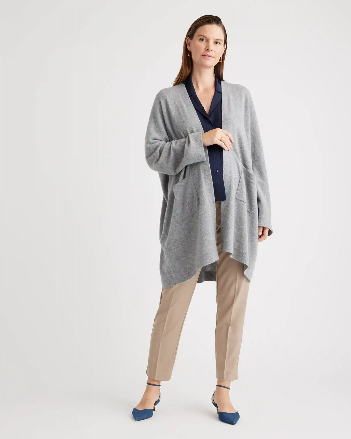 Mongolian Cashmere Maternity & Nursing Cocoon Cardigan