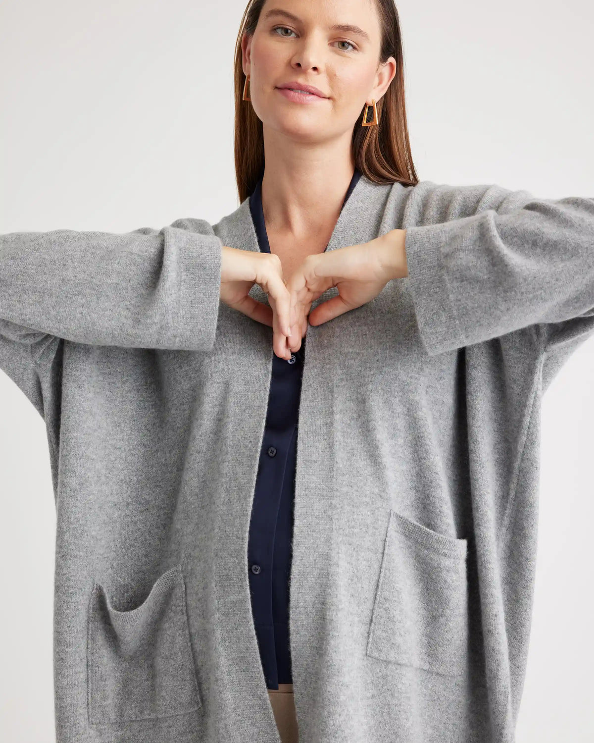 Mongolian Cashmere Maternity & Nursing Cocoon Cardigan