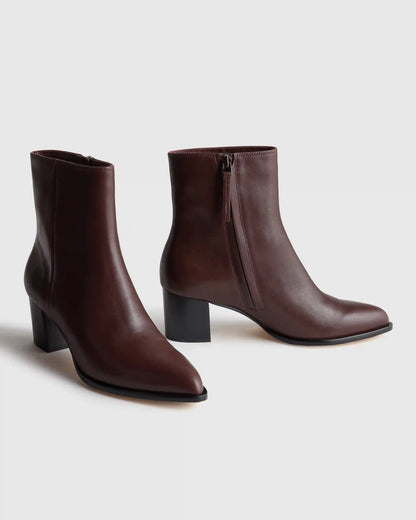 Italian Leather Heeled Ankle Boot