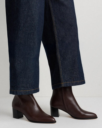 Italian Leather Heeled Ankle Boot