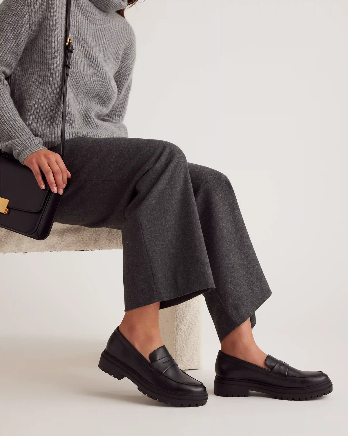 Italian Leather Lug Sole Loafer