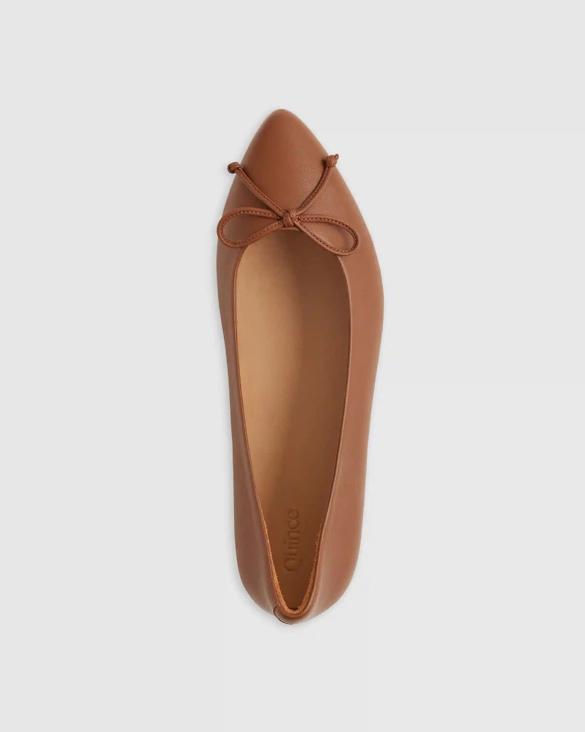 Italian Leather Pointed Bow Flat