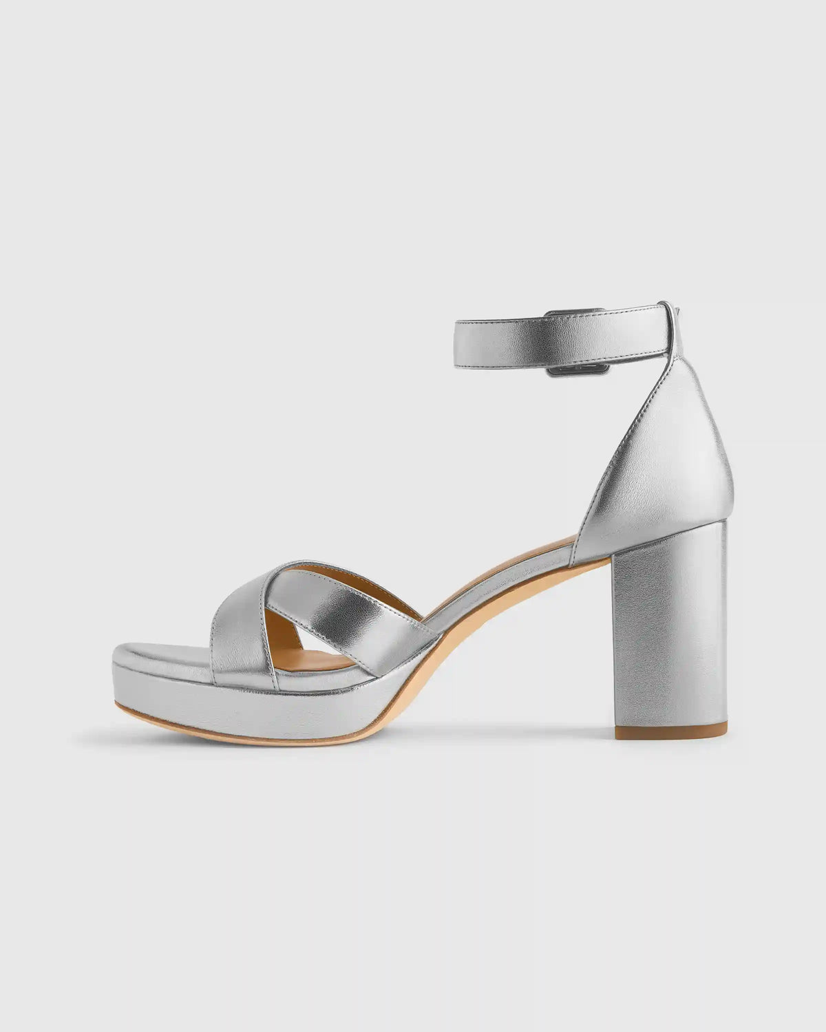 Italian Leather Crisscross Platform Sandal