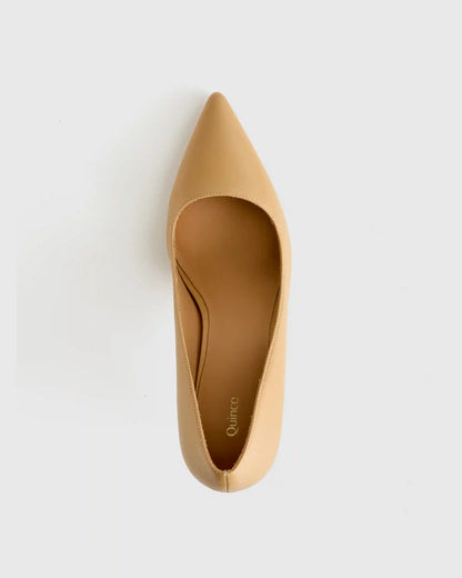 Italian Leather 75mm Pointy Toe Pump
