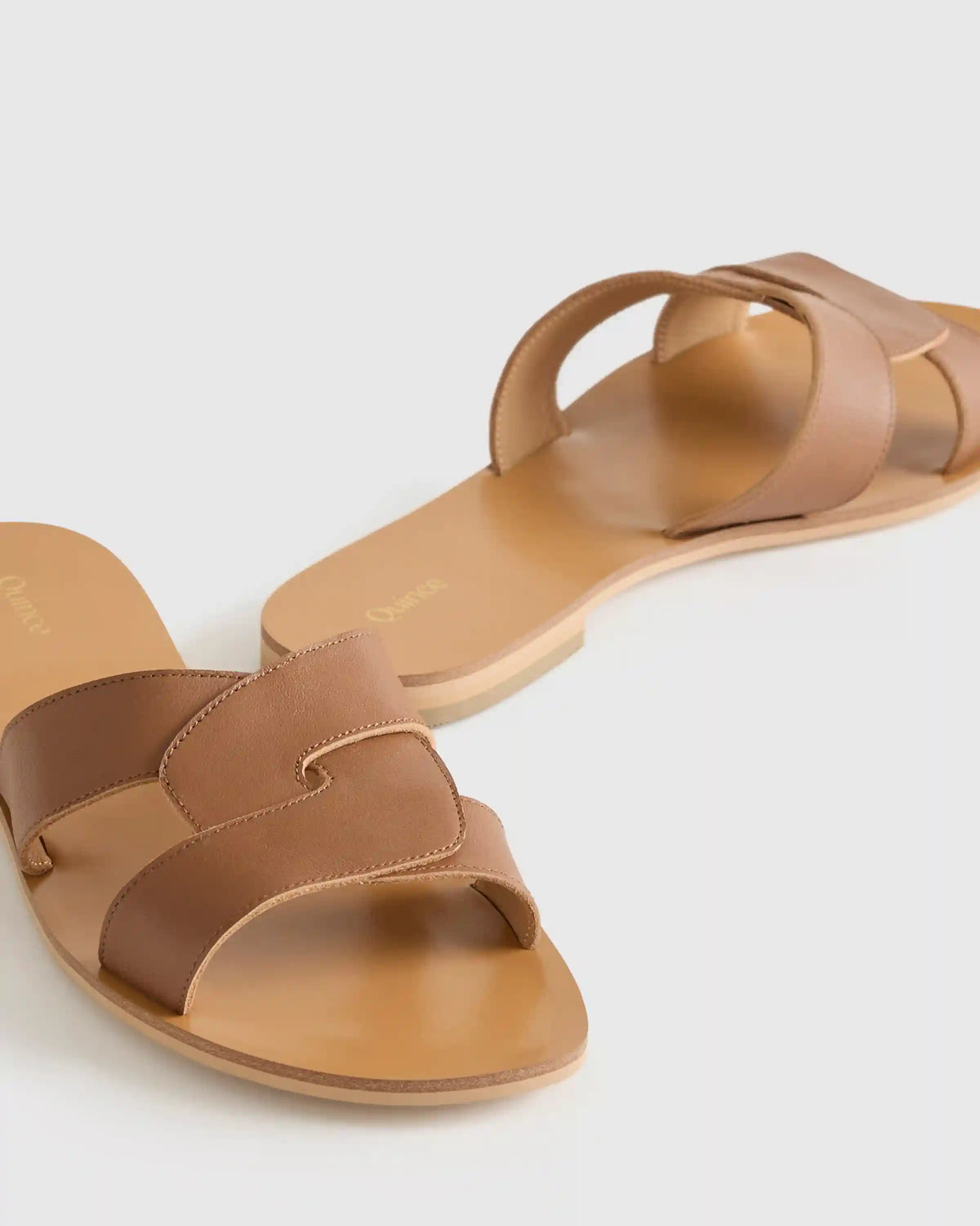 Italian Leather Cutout Slide Sandal