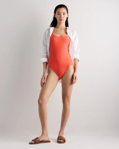 Italian Cross-Back One-Piece Swimsuit