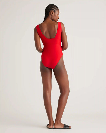 Italian Plunge One-Piece Swimsuit