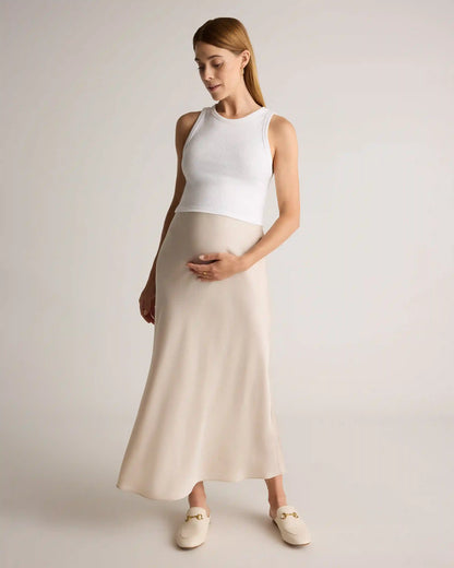 Washable Stretch Silk Maternity Skirt
