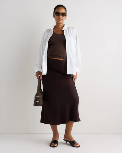Washable Stretch Silk Maternity Skirt