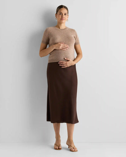 Washable Stretch Silk Maternity Skirt