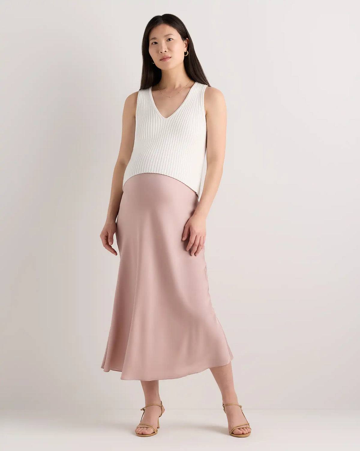 Washable Stretch Silk Maternity Skirt