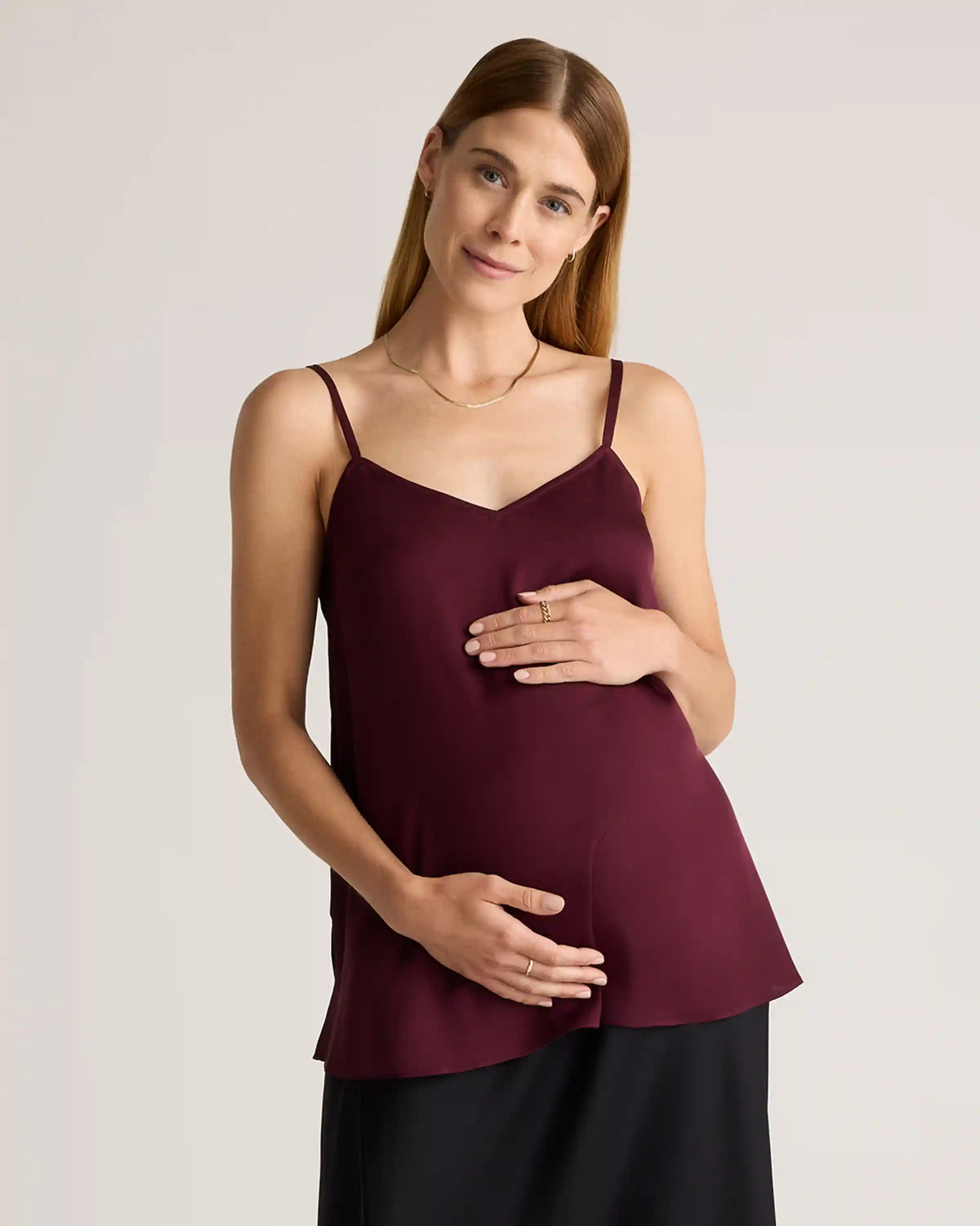 Washable Stretch Silk V-Neck Maternity Cami