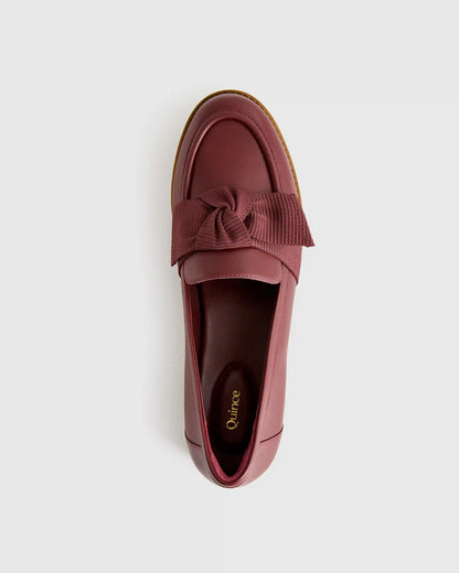 Italian Leather Bow Penny Loafer