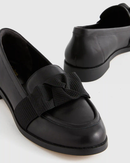 Italian Leather Bow Penny Loafer