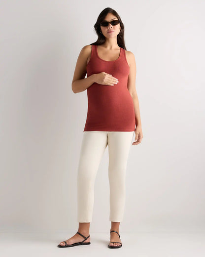 Bamboo Rib Maternity Scoop Neck Tank