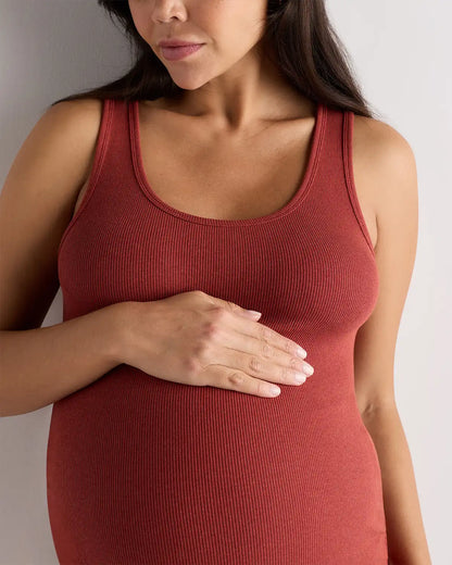 Bamboo Rib Maternity Scoop Neck Tank