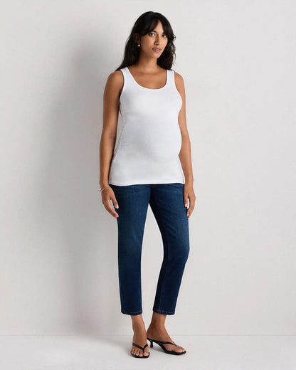 Bamboo Rib Maternity Scoop Neck Tank