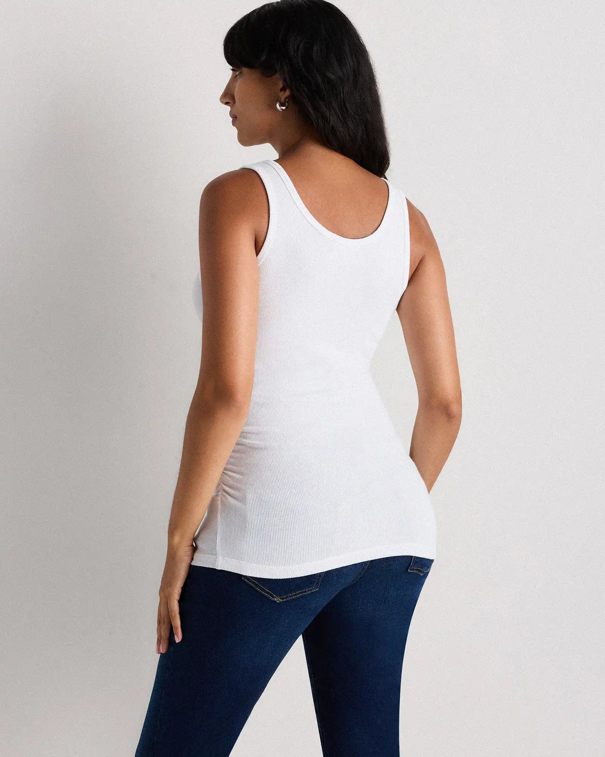 Bamboo Rib Maternity Scoop Neck Tank