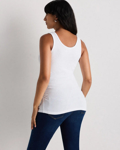 Bamboo Rib Maternity Scoop Neck Tank