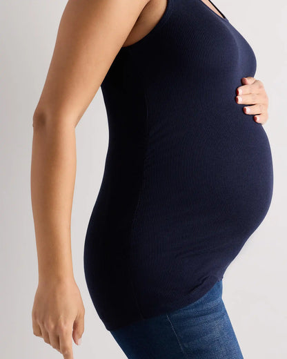 Bamboo Rib Maternity Scoop Neck Tank