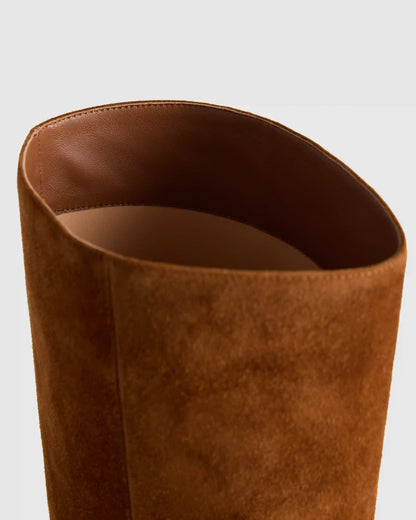 Italian Suede Block Heel Boots