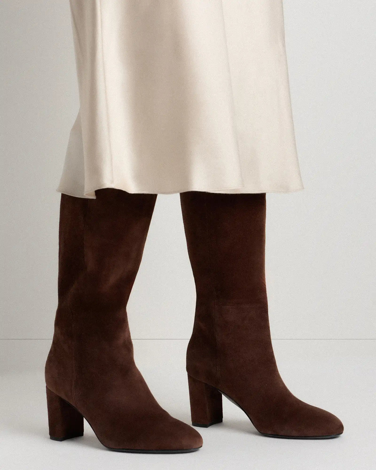 Italian Suede Block Heel Boots
