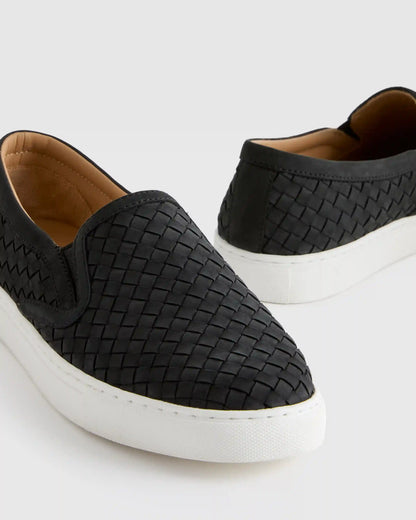 100% Handwoven Leather Slip On Sneaker