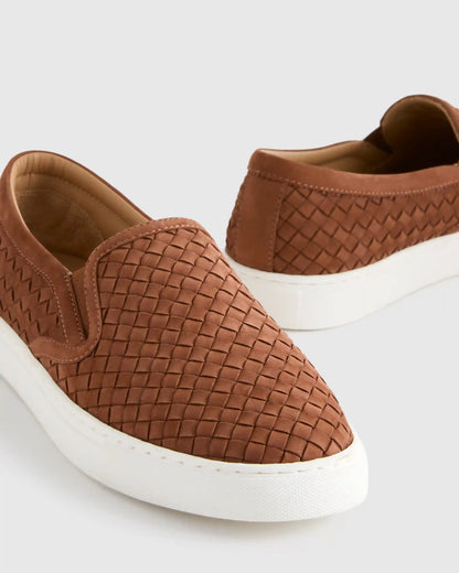 100% Handwoven Leather Slip On Sneaker