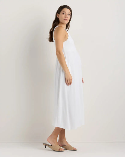 Bamboo Maternity Sleeveless Button Front Dress