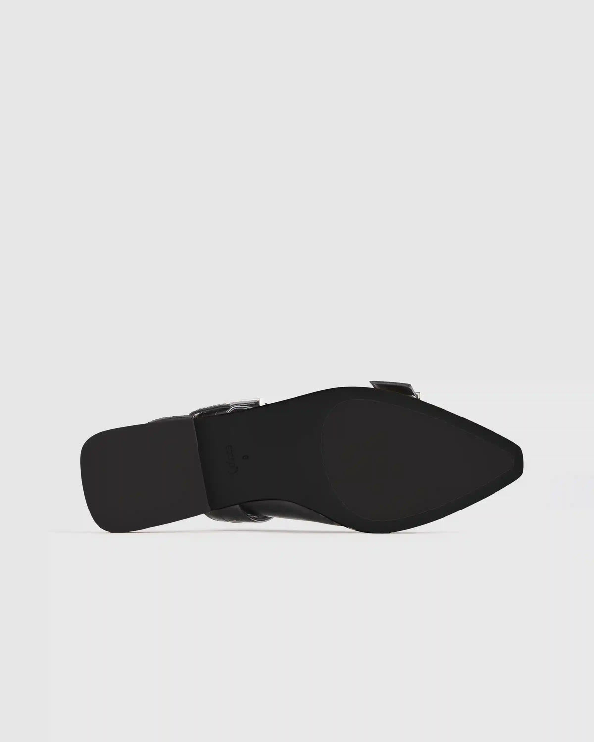 Italian Leather Bold Buckle Slingback Flat