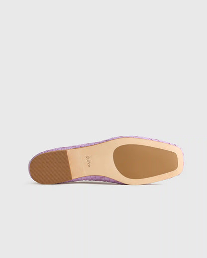 Italian Leather Handwoven Square Toe Ballet Flat