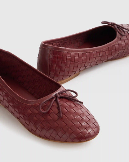 Italian Leather Handwoven Ballet Flat