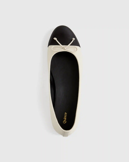 Italian Leather Cap-Toe Ballet Flat