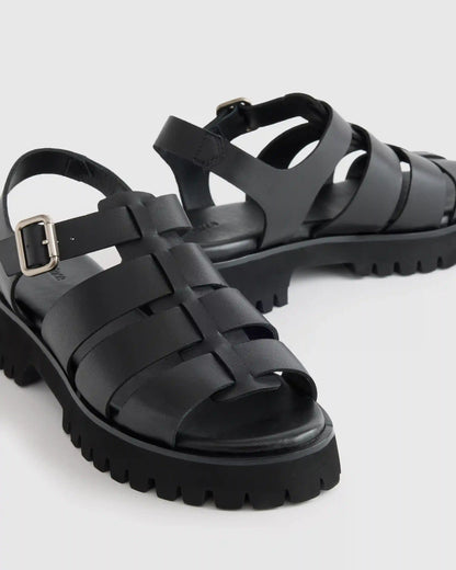 Italian Leather Lug Sole Fisherman Sandal