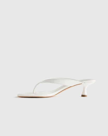 Italian Leather Thong Kitten Heel Sandal