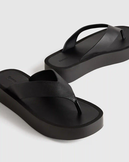 Italian Leather Thong Platform Sandal