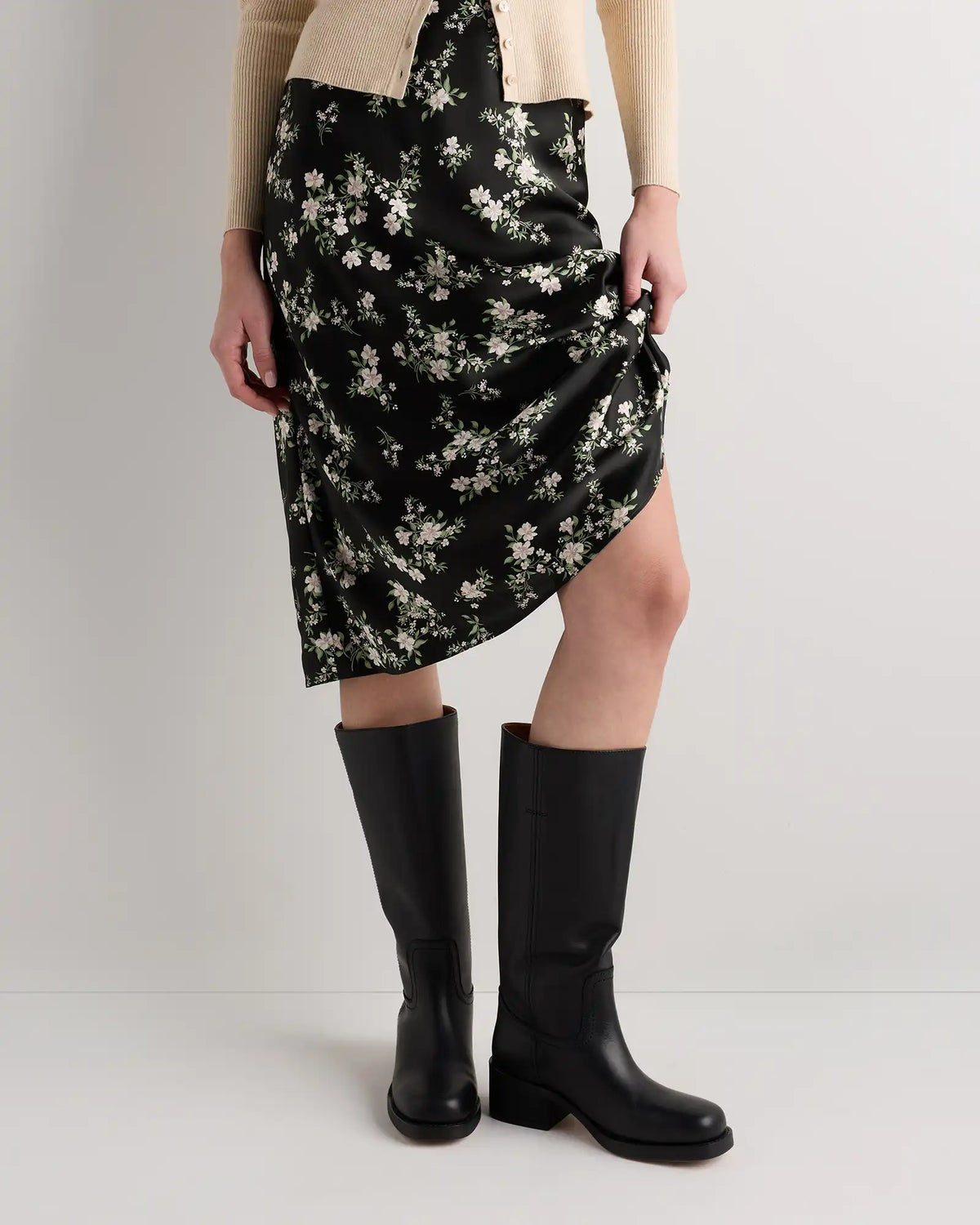 Italian Leather Block Heel Boot