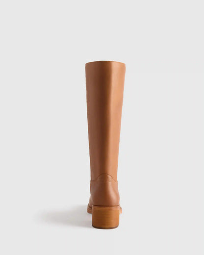 Italian Leather Block Heel Boot