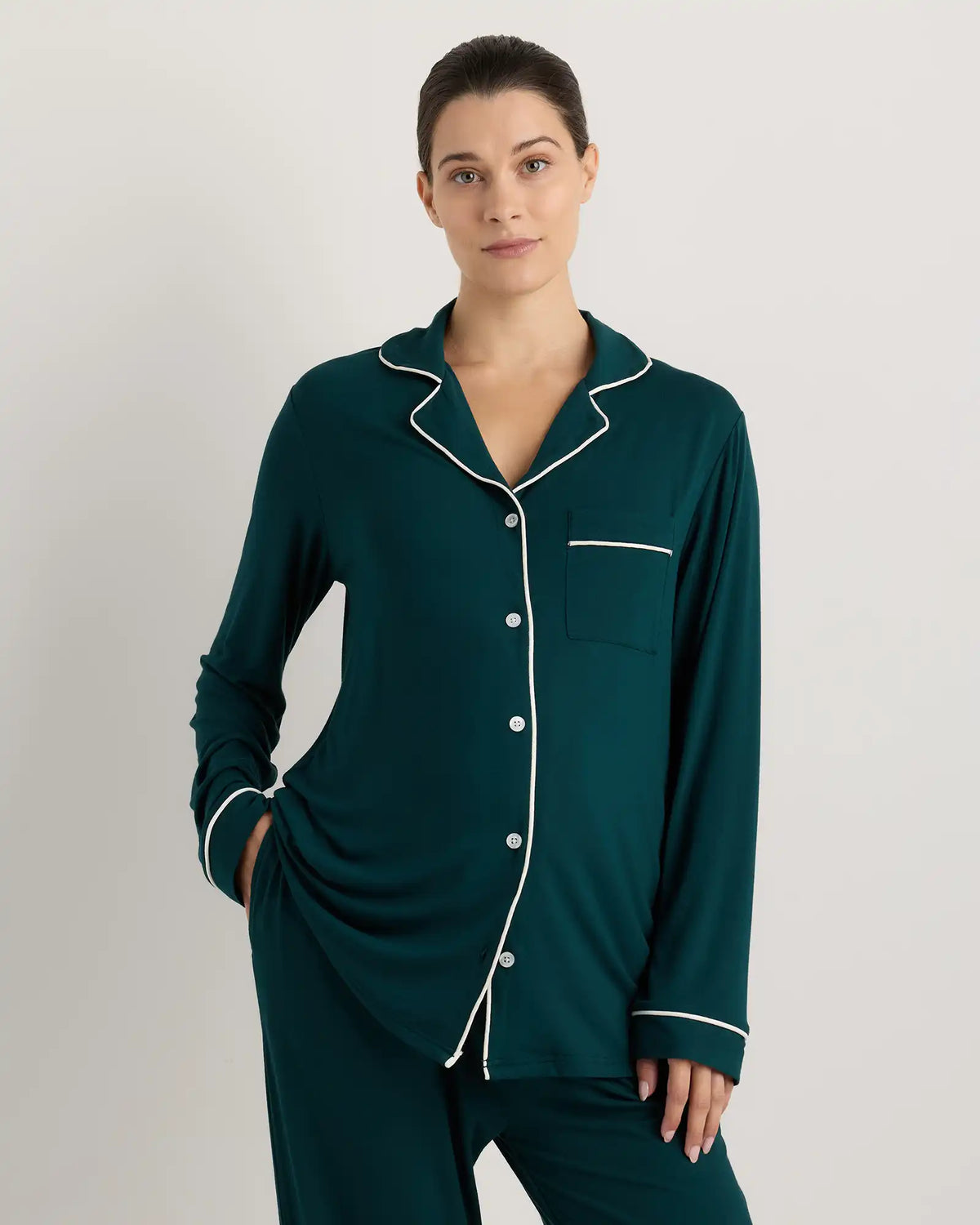 Bamboo Jersey Maternity Long Sleeve Pajama Set