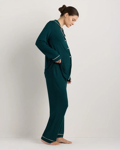 Bamboo Jersey Maternity Long Sleeve Pajama Set