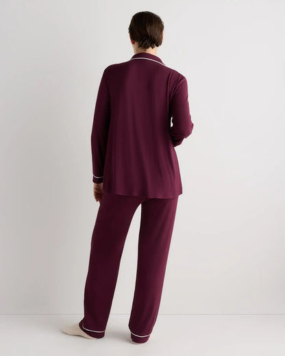 Bamboo Jersey Maternity Long Sleeve Pajama Set