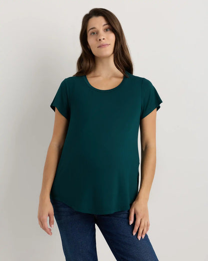 Bamboo Jersey Nursing Scoop Neck Tee